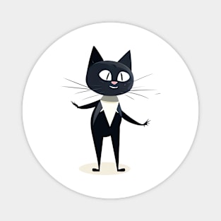 Funny Dancing Black Cat Magnet